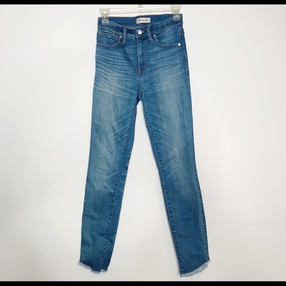 NEW Madewell 10" High-Rise Skinny Jeans Tulip-Hem Edition Blue Size 24 - Picture 5 of 11